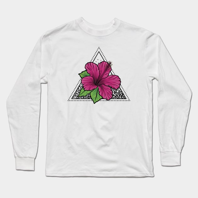 Tropical Hibiscus Flora Long Sleeve T-Shirt by RadicalChill